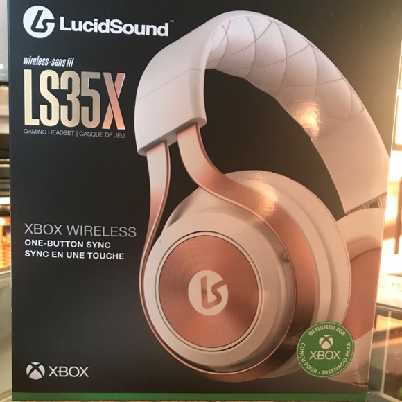 LUCID SOUND wireless LS35x gaming headphones set w mic, Rose Gold - Picture 2 of 5